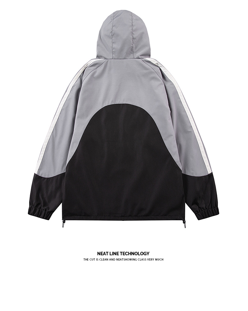 Giacca uomo outdoor stile montagna a contrasto con cappuccio_voghion.com