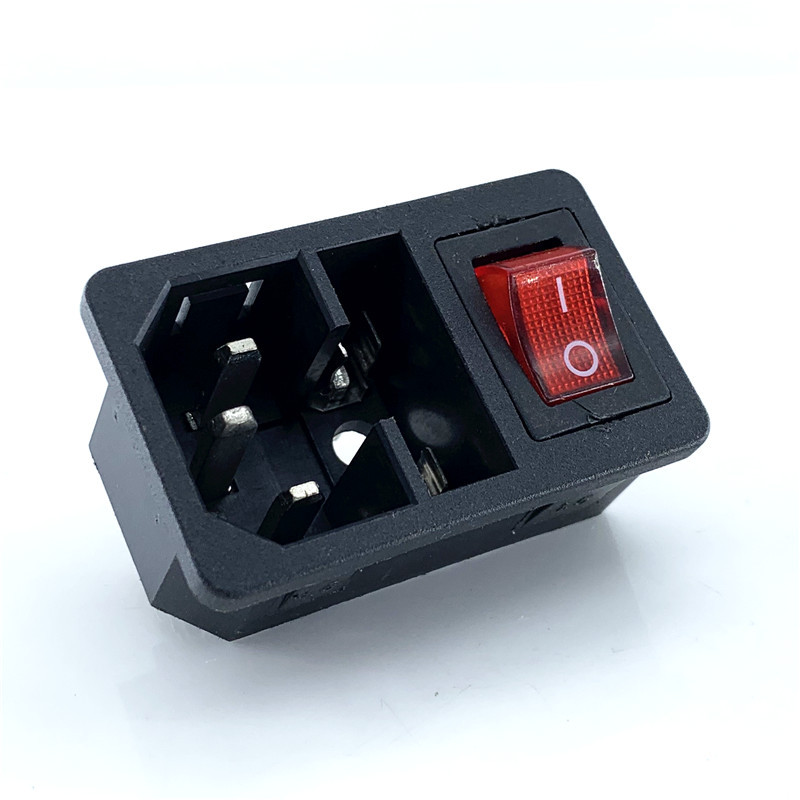 AC电源插座 AC-01品字型插座  三合一卡式带开关 AC器具插座|ru