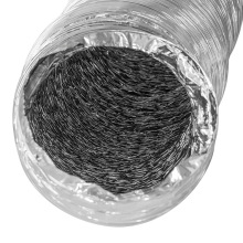 镀铝膜软管连接 厨房铝箔通风软管 内壁黑色不透光收缩波纹管