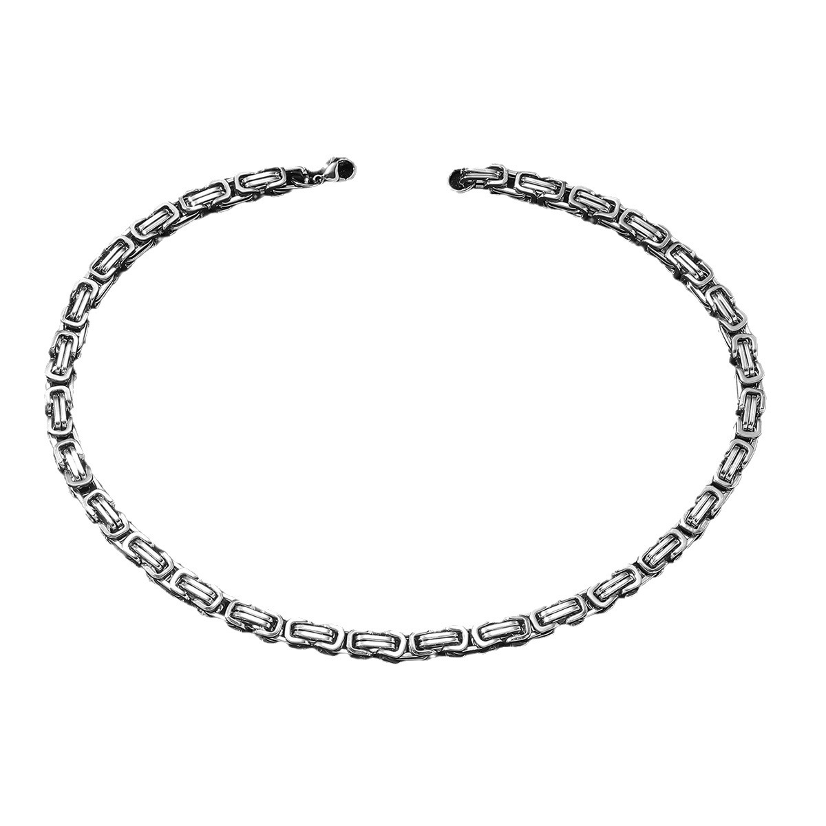 Collar de hombre acero inoxidable cadena eslabones café cuban_voghion.com