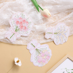 クロスボーダー手描きブーケ特殊形状メッセージローズチューリップバレンタインデー教師父の日ユニバーサルグリーティングカード