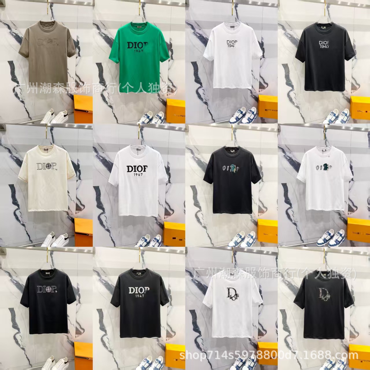 正確版D迪家2024夏の新型クラシックロゴ刺繍カジュアルゆるい半袖tシャツ対外貿易ブーム