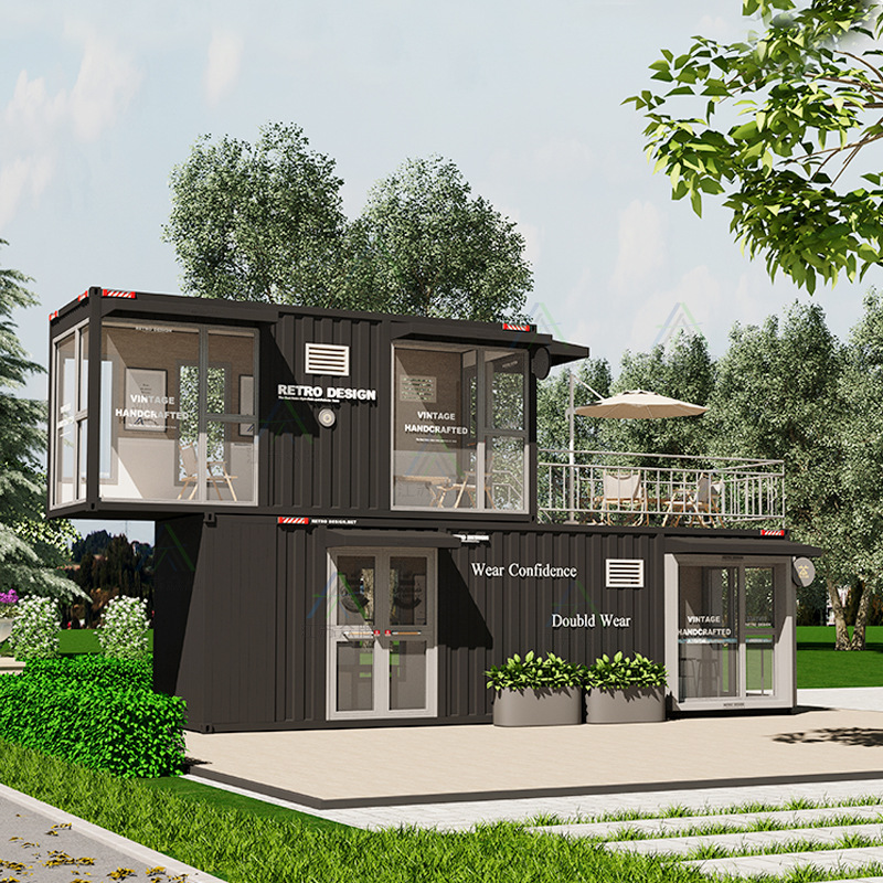 Contenedor casa móvil tienda cafetería tienda de té con leche coche de aperitivos calle comercial quiosco escénico B & B