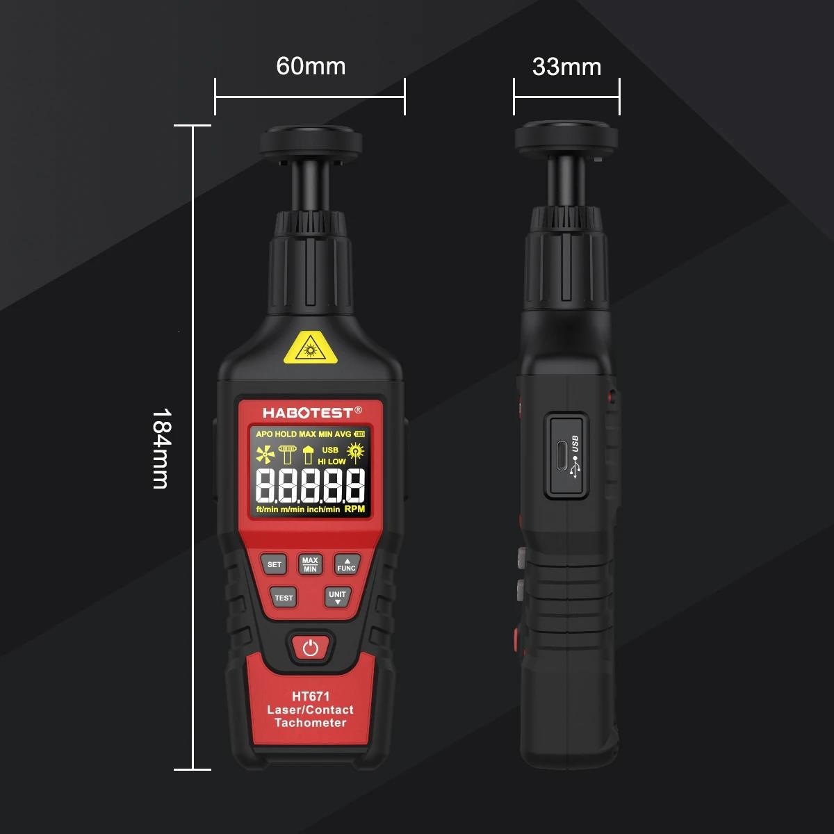 HABOTEST/Huabo HT673/HT670/HT671 Non-Contact Dual-Purpose Tachometer