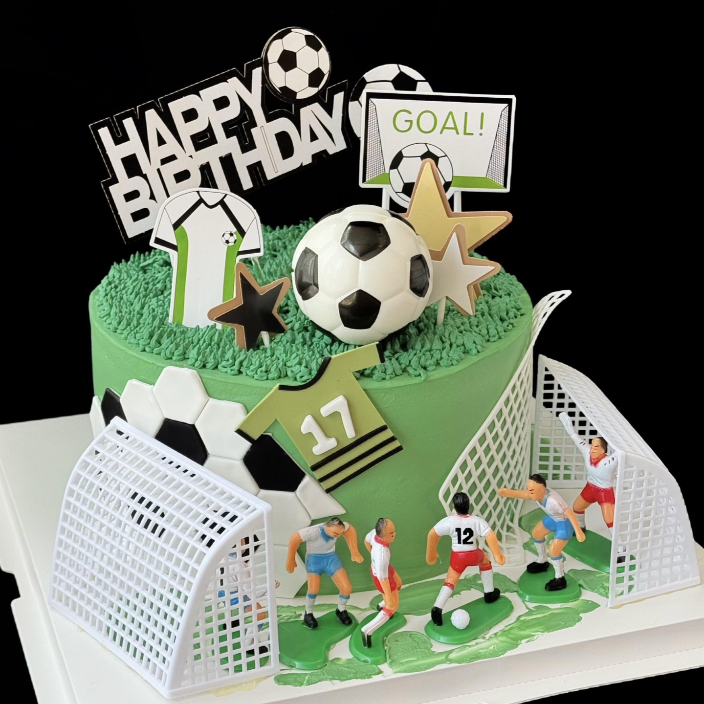 Equipo de fútbol infantil decoración de pastel de fútbol chico de fútbol marco de puertas para niños de cumpleaños panadería vestido accesorios