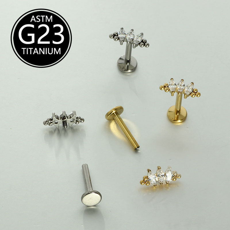 Labret piercing jewelry detail image