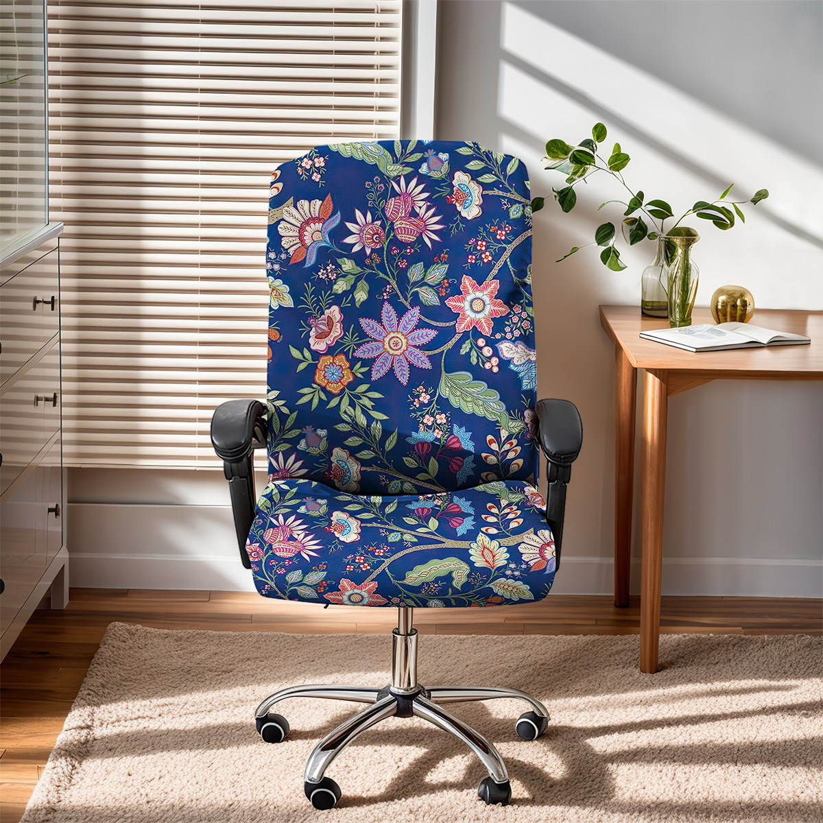 Amazon transfronteriza impresión elástica seda de leche cubierta de silla de oficina anti-gato agarra computadora cubierta de silla giratoria TEMU distribución spot