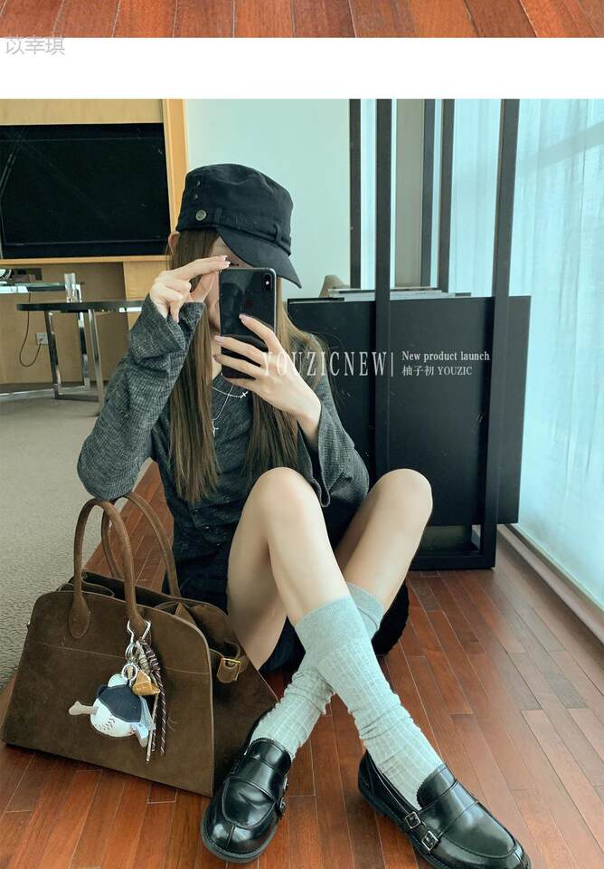 Giày lười nữ da bò thật kiểu Anh, mũi tròn, đế thấp, xỏ chân tiện lợi — Màu đen, còn hàng, đốm nâu chi tiết 18