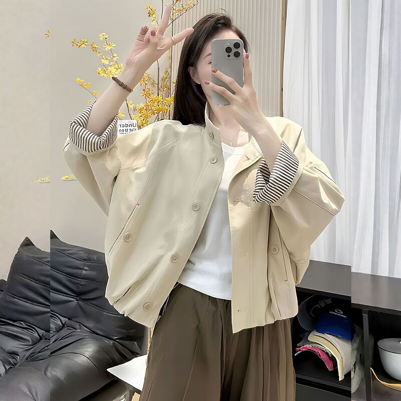 Short Jacket for Women 2026 Spring New Popular Style for Petite Figures, Loose Fit, Slimming, Fashionable, Versatile Casual Jacket Top