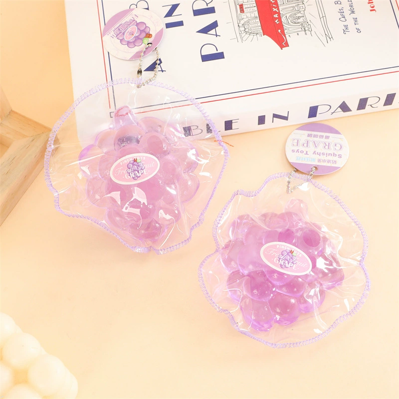 Прозрачная игрушка для снятия стресса с виноградной швом, быстрый отскок, новая реалистичная мягкая игрушка для снятия стресса с фруктами.