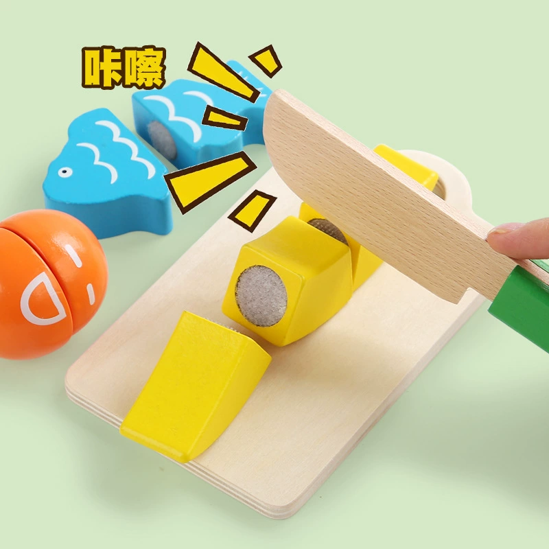 Деревянная фруктовая семейная игрушка с липучкой для резки, набор, 2-3 года