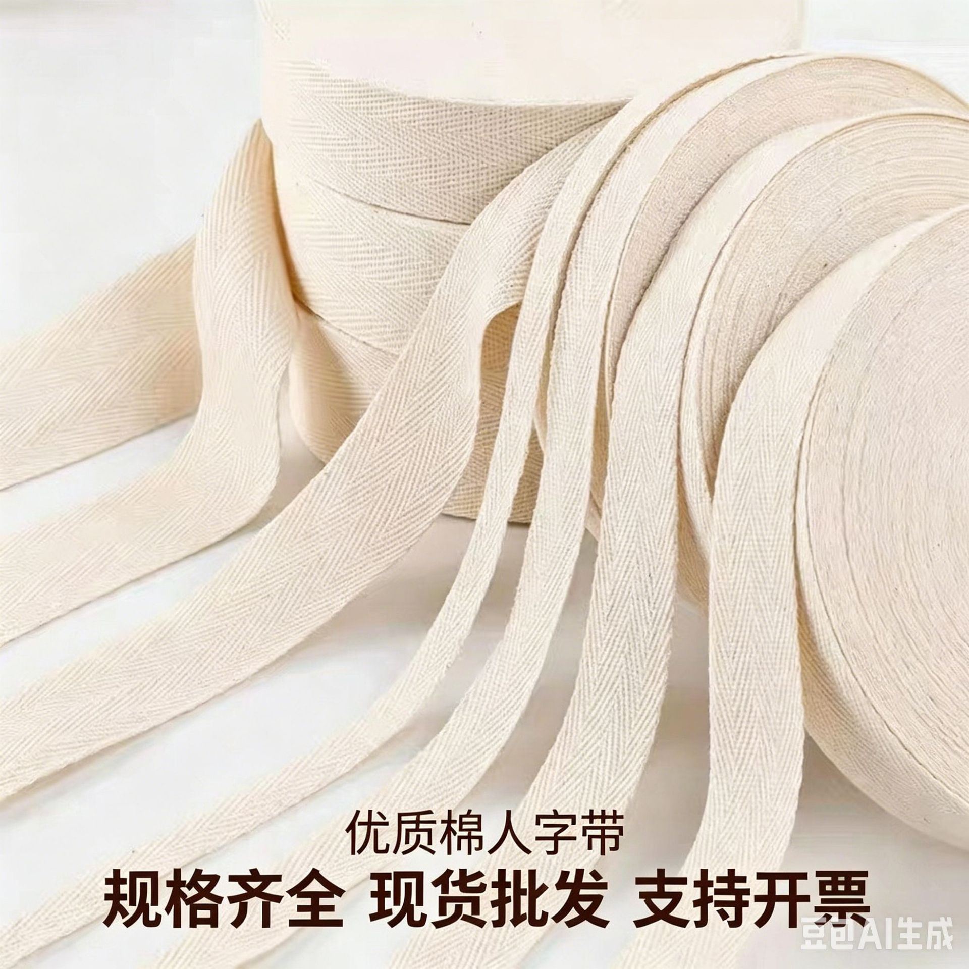 现货人字棉织带全棉纱带包边带滚边条手工绑带 包边布带 服装辅料