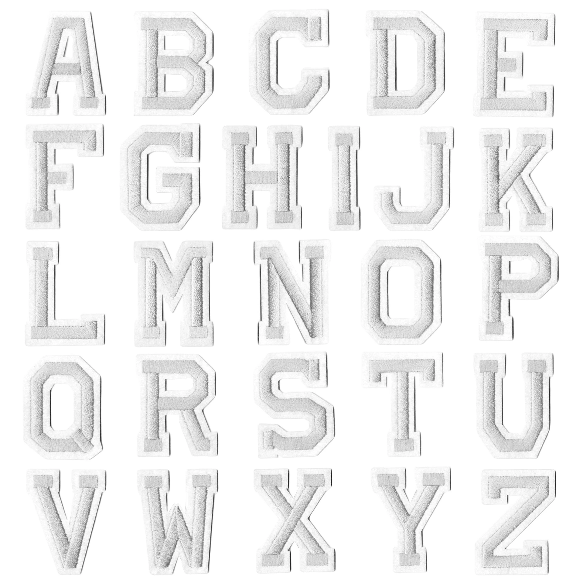 [Переведено] Alphabet Embroidery Patches (Yongxin) 26-Letter Set, Iron-on Fabric Letters, Multi-Color Options
