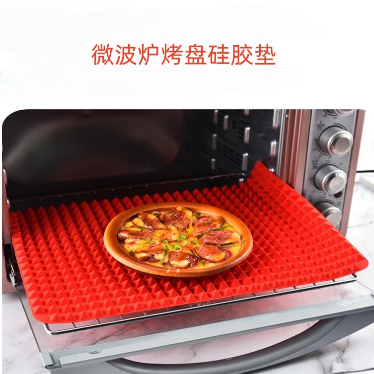 Baking Tray Silicone Mat Cross-Border Hot-Selling Microwave Baking Tray Mat Kitchen Pizza Barbecue Mat Food-Grade Silicone Oven Mat
