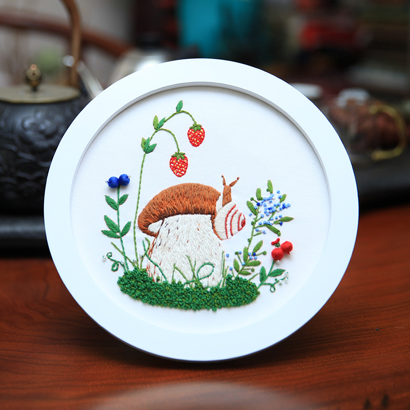Bordado a mano DIY paquete de material colgante pintura Lu bordado sala de estar decoración hecha a mano producción creativa novicio seta Inglés pintura