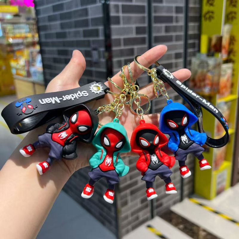 新しいスウェットシャツスパイダーマン編組マーベルキーホルダーペンダントクリエイティブカーキーホルダーカクテルクレーンギフト|undefined