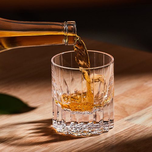 Edo Cut Glass Whiskey Cup K9 Crystal Glass Heavy-Feeling Liquor Cup High-End Hand-Carved Glass Cup