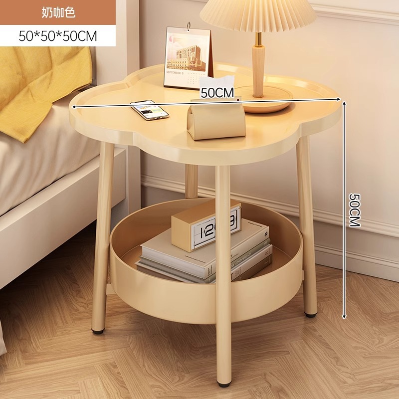 Mesa de cabecera simple y moderna dormitorio creativo junto a la cama pequeño estante de alquiler simple casa pequeña mesa