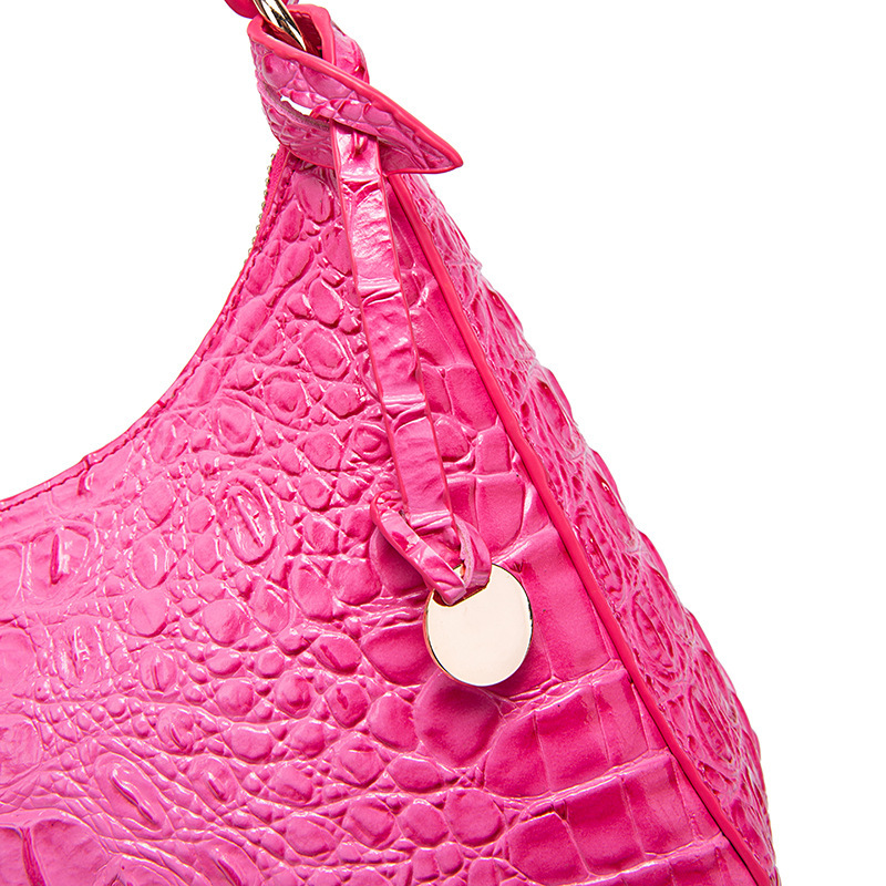 Retro Portable Underarm Women's Bag Brahman Bump Crocodile Pattern_voghion.com
