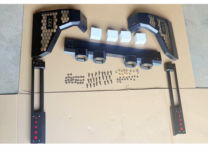 Hilux Revo Pickup Truck Universal Width-Adjustable Four-Light Roll Bar Modification Parts and Accessories