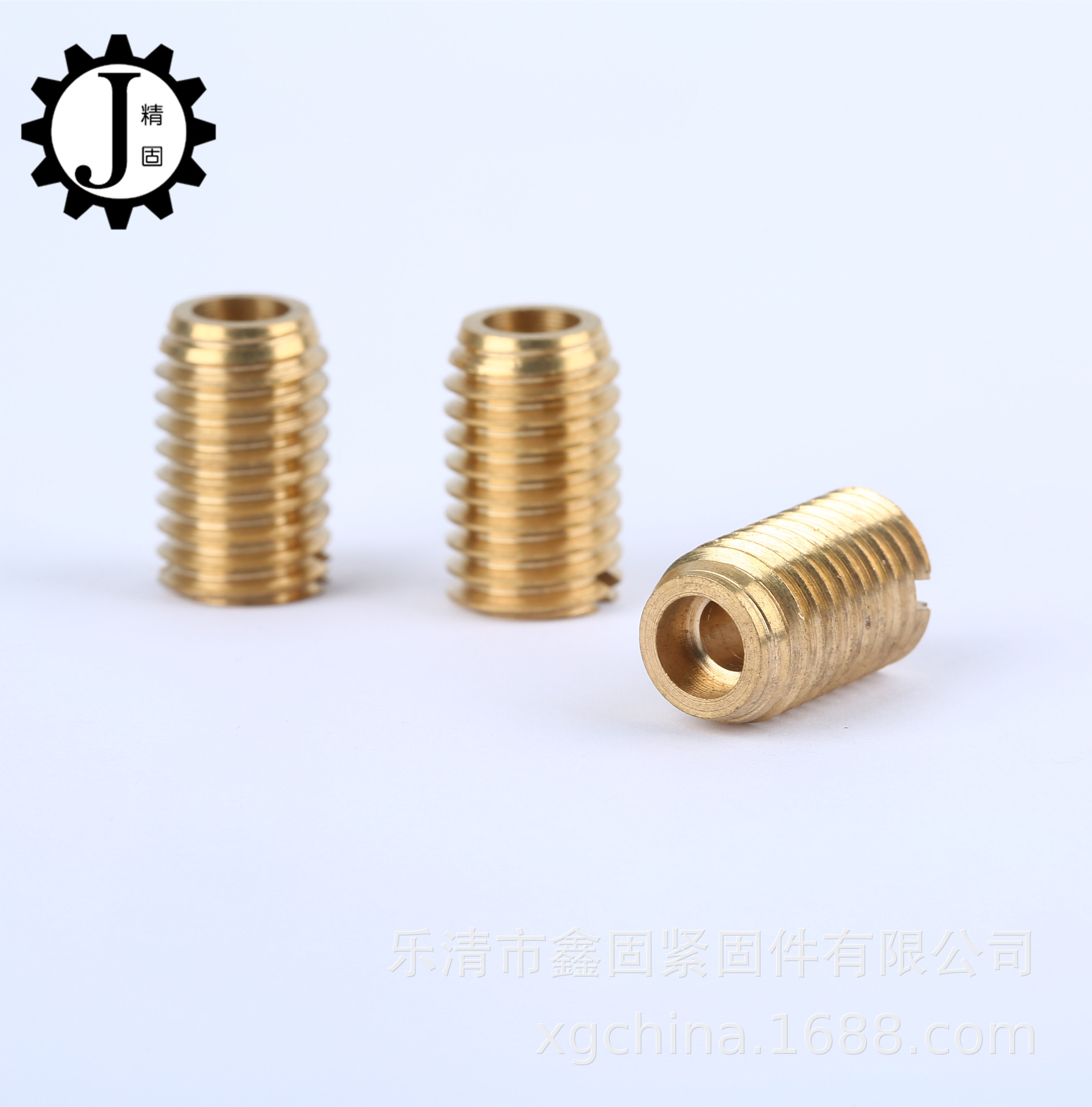 一字开槽外螺纹铜螺套变径螺母 M3M6M8多规格螺纹黄铜牙套