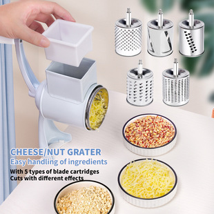 Cross-Border Amazon Hand-Cranked Peanut Crusher Cheese Shredder Nut Grinder Multi-Function Drum Grinder