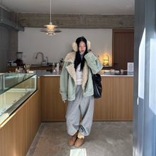 IN.choose u 笑笑家2025冬季复古都市加厚羊羔毛内里牛仔外套女