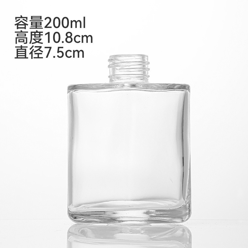 创意三角形玻璃香薰瓶透明蒙砂玻璃香薰空瓶木纹盖北欧风家居摆件|undefined