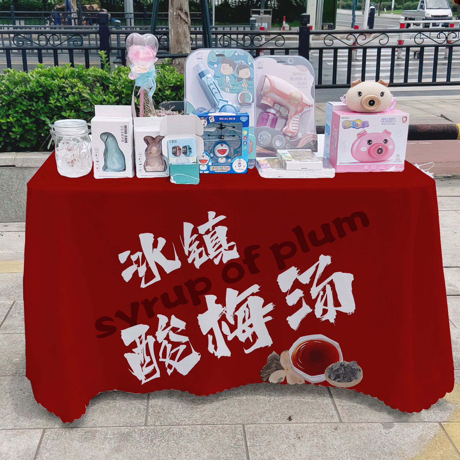 Sopa de sopa de ciruela ácida tela de mesa publicitaria tela de mesa publicitaria departamento de publicidad mercado nocturno puestos de mesa tela de mesa carro tela de mesa