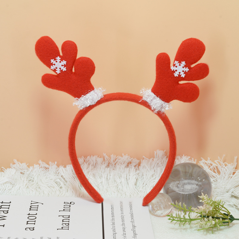 Adorable cabello de Navidad corno de ciervo cinco estrellas cabeza de banda de cabello de Navidad para niños corpos de cabello de decoración accesorios clipes de cabello
