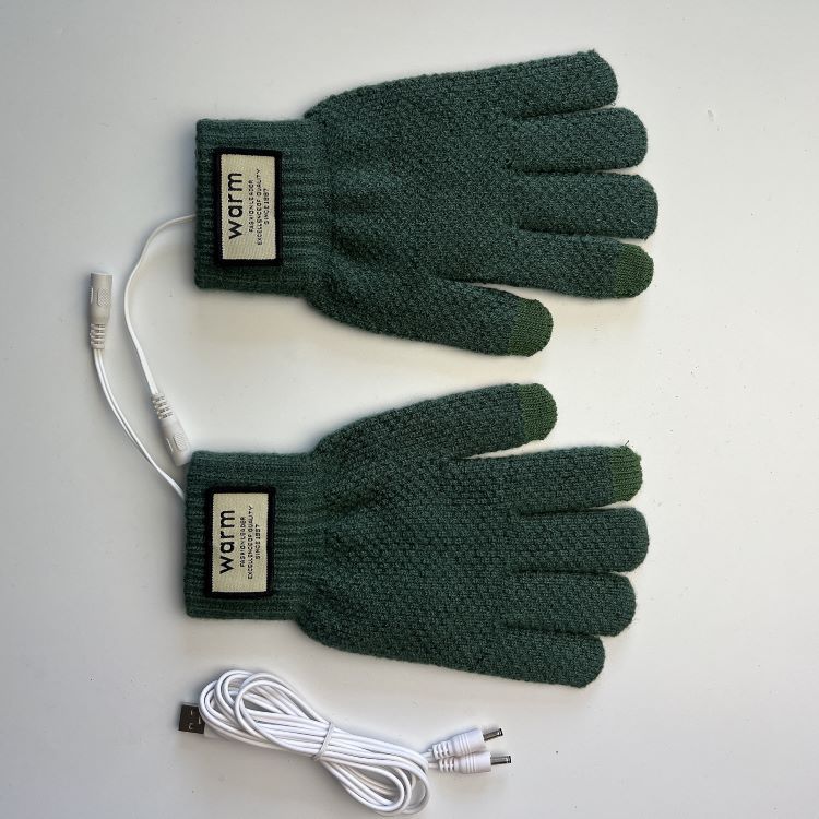 Suministro de comercio electrónico transfronterizo USB caliente guantes hombres 5-Dedo de punto pantalla táctil calefacción eléctrica guantes al aire libre ciclismo caliente