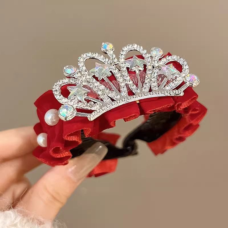 Princesa coronada en fuga Princesa perilla de cabello de niña perilla de cabello de cola de caballo perilla de cabello de niña perilla tarjeta de cabello tocado