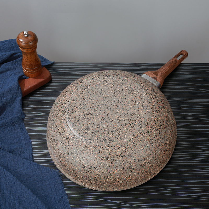 Granito wok antiadherente wok estufa plana de doble uso wok hogar al por mayor