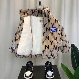 童装男童外套秋冬季帅气宝宝加绒中厚棉服儿童加厚冬装夹棉上衣潮