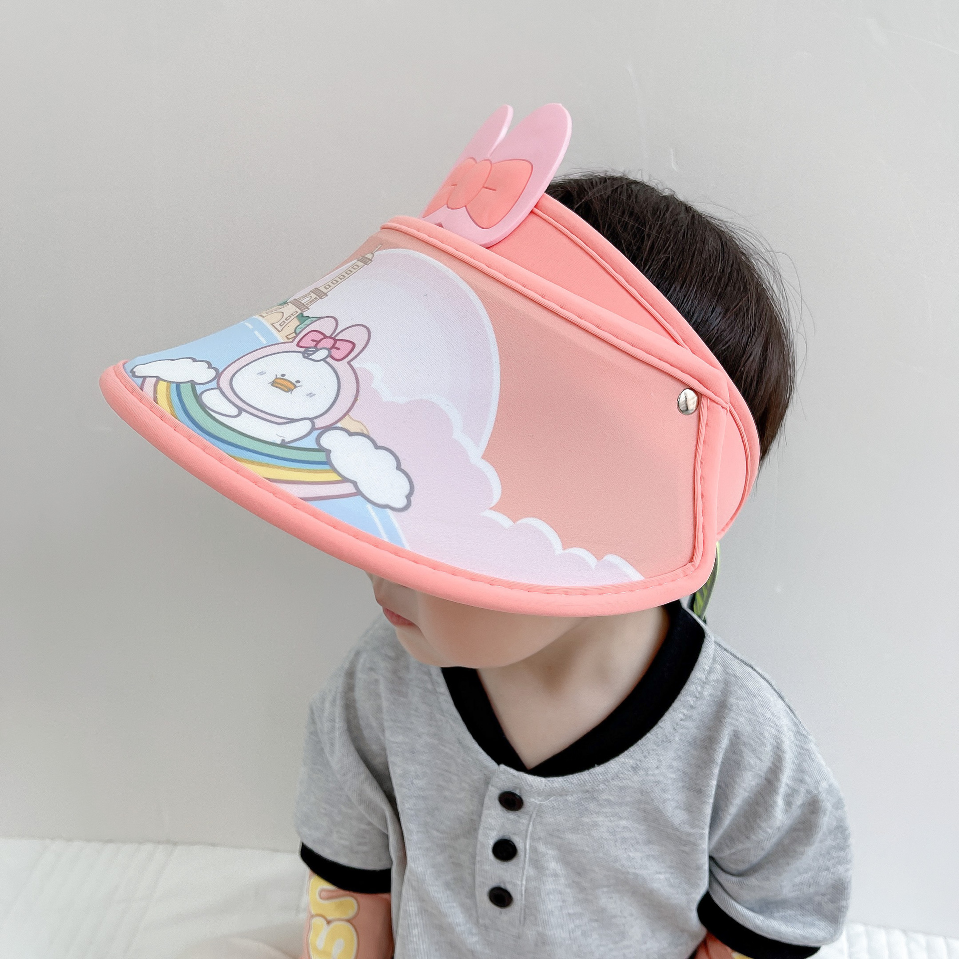 Children's Sunshade Anti-ultraviolet Empty Top Hat Cute Cartoon Butterfly Elastic Adjustment display picture 4