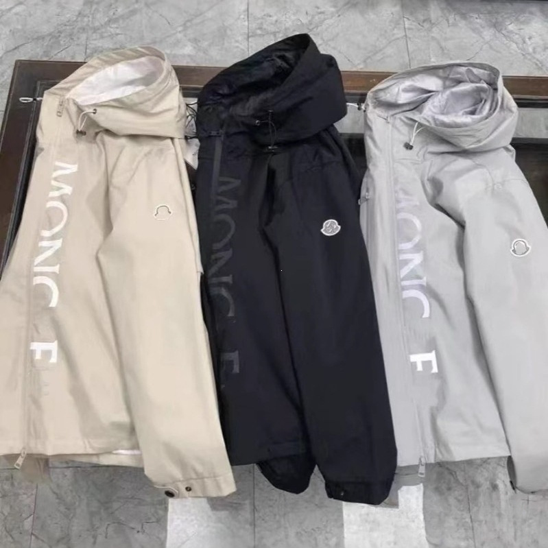 European Style Men's Jacket 2025 Spring New Fashion Letter Print Slim Fit Hooded Jacket European Style Men's Jacket 2025 Spring New Fashion Letter Print Slim Fit Hooded Jacket