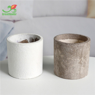 Retro Old Cylindrical Pulp Flower Pot, Natural Degradable Simulated Plant Pulp Cup, Cross-Border Supply