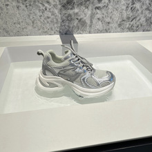 厚底女鞋增高老爹鞋女2025夏季新款百搭休闲网面透气休闲鞋