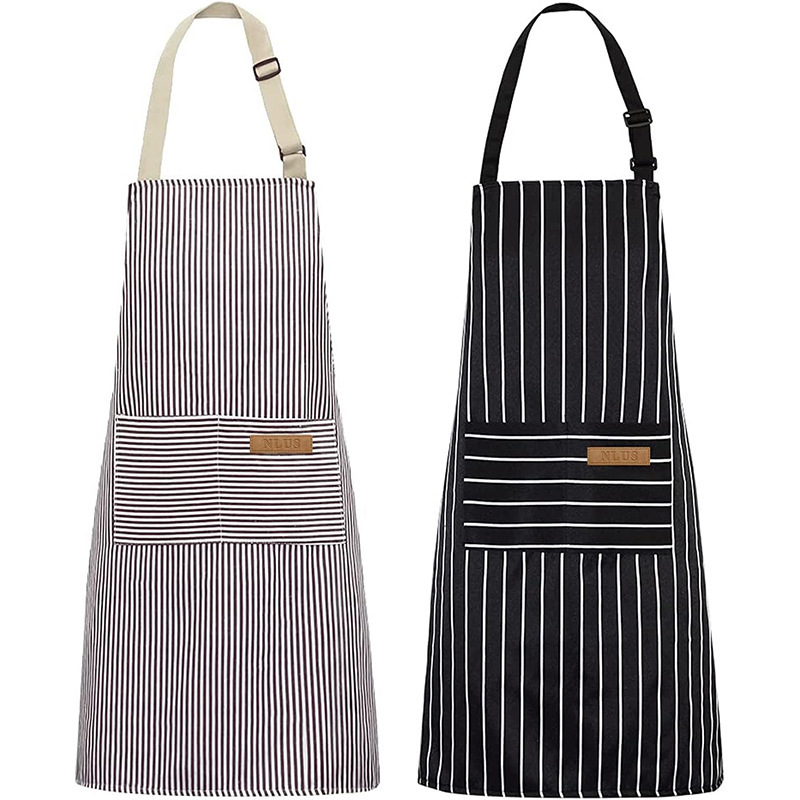 Cross-border Amazon neck striped apron restaurant milk tea coffee shop cooking chef work clothes apron logo