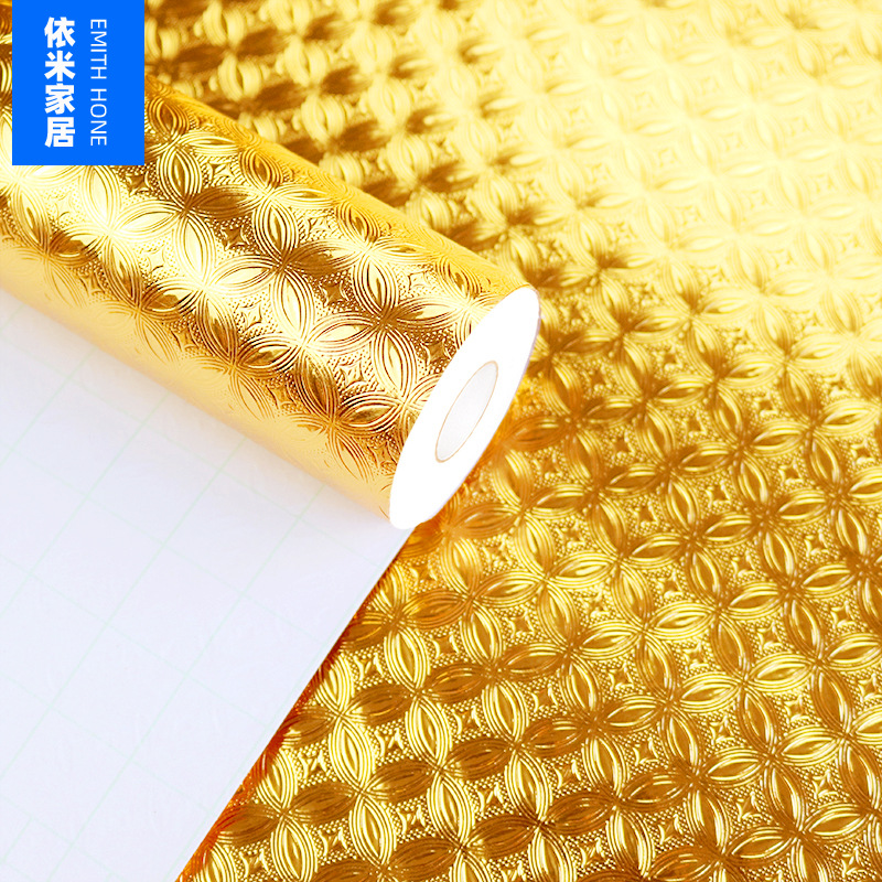 Self-adhesive wallpapers, waterproof copper sticker on wall