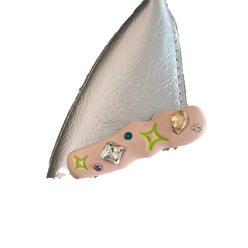 Nische Hot Girl Candy Farbe Strass Stern Haarnadel Dopamin Pony Clip Seite Clip weibliche Haarnadel Entenschnabel gebrochen Haarnadel_voghion.com