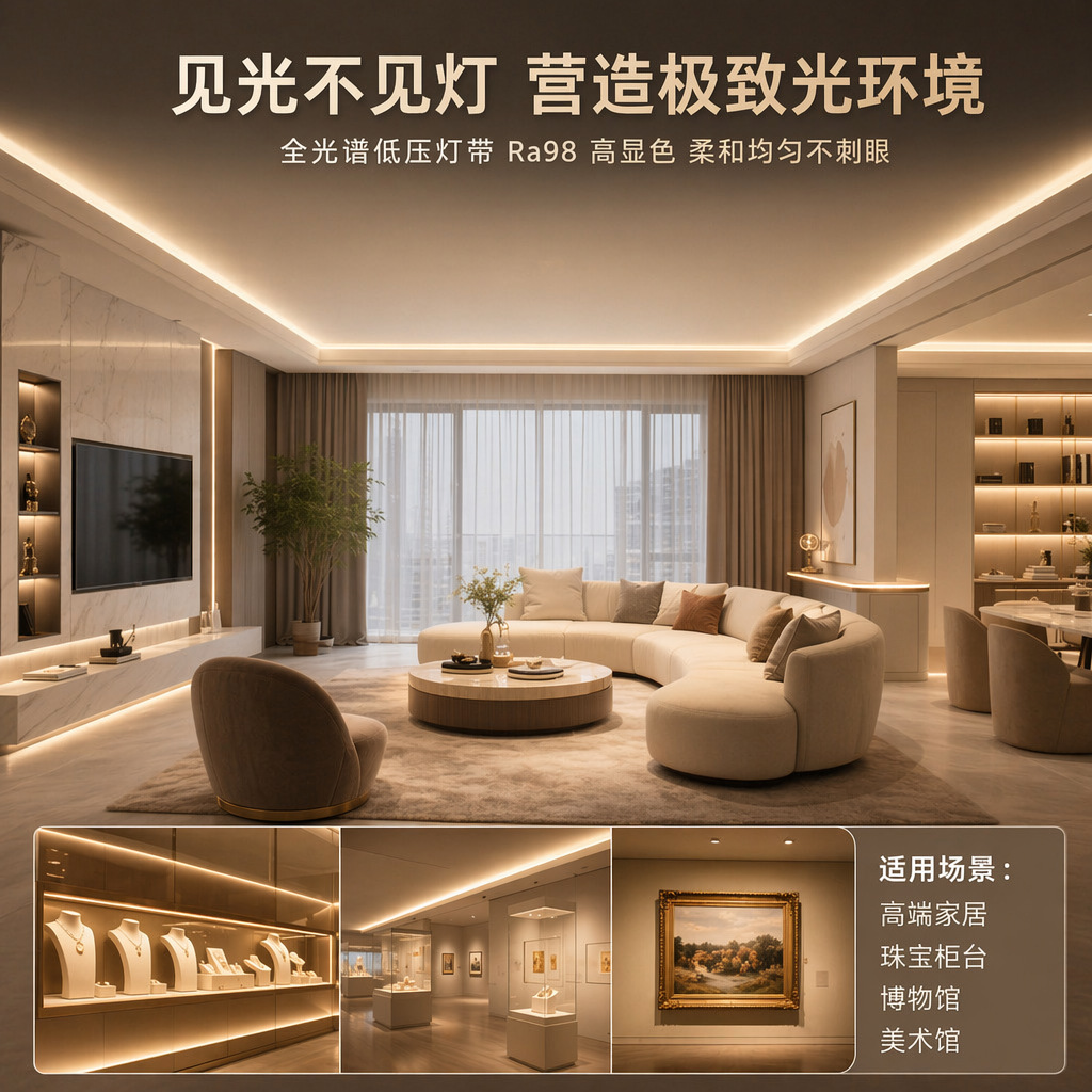 LED light strip 98 display full spectrum special patch linear low voltage self-adhesive light strip home decoration ceiling linear atmosphere light