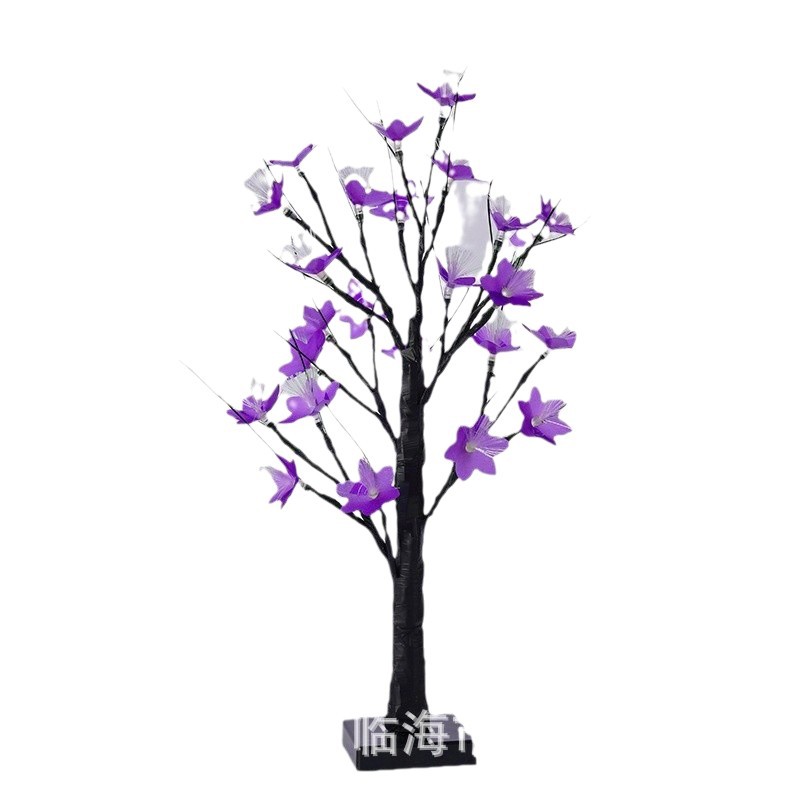 Luz de árbol LED rosa fruta ciruela color mariposa luz de abedul azul pálido hoja de arce huevo de oliva