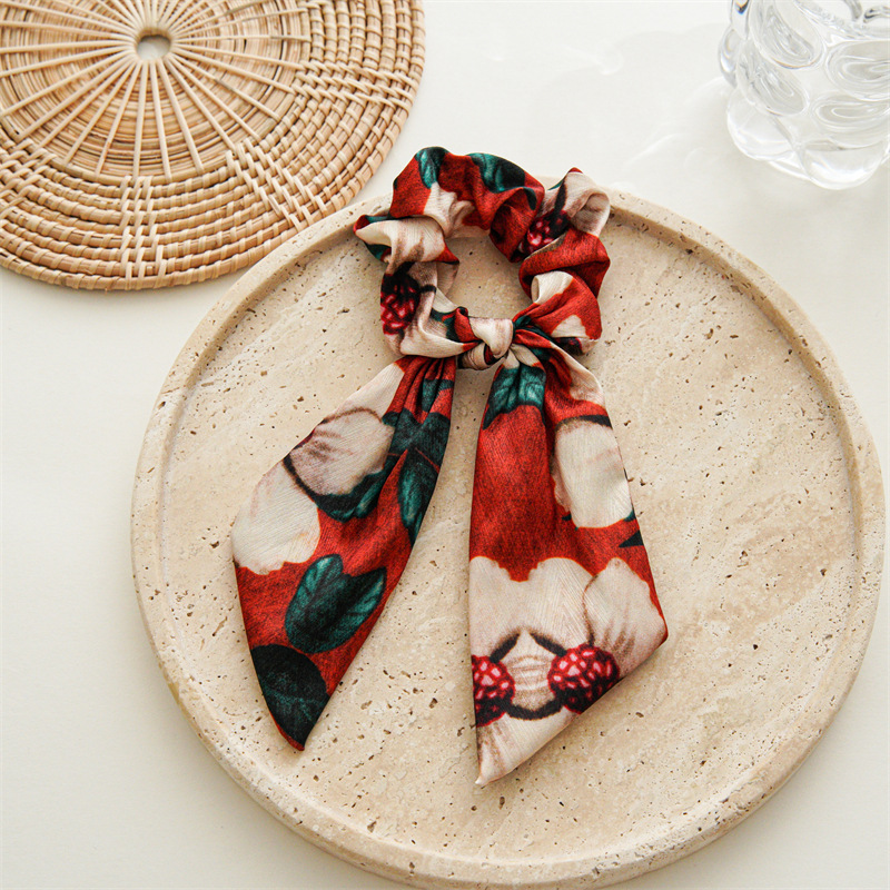 Disegno di nicchia dipinto a olio sensazione fiocco coda di cavallo annodato fascia per capelli corda per capelli donne legare i capelli francese intestino crasso fascia per capelli_voghion.com