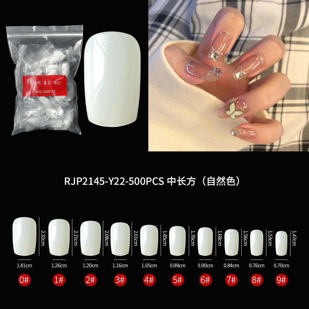 500 piezas de puntas de uñas blancas en una bolsa, varios estilos de uñas suaves sin pliegues, puntas de uñas transparentes, puntas de uñas especiales para uñas postizas. image 19