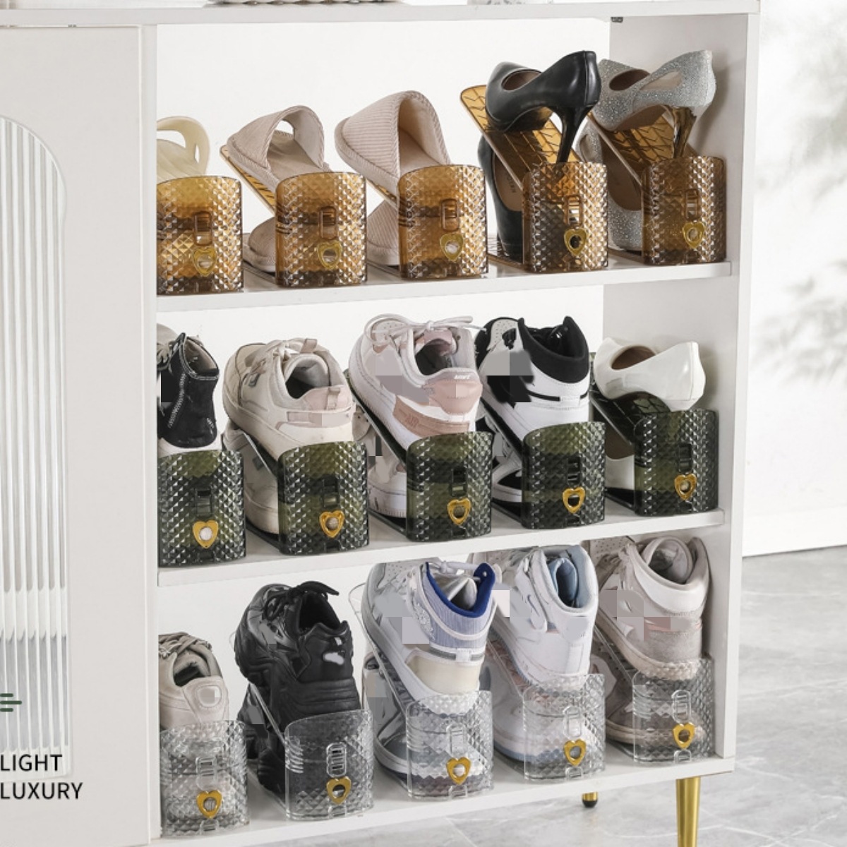 New Transparent Pet Shoes Rack Double Layer Adjustable Shoe Cabinet Storage Godsend Simple Home Use Shoe Stand