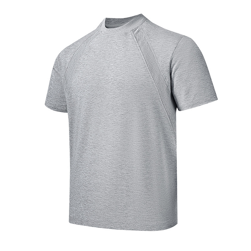 2025 New Summer Couple Men's T-shirt Loose Round Neck Solid Color Sports Solid Black Base Shirt Short Sleeve Men's Dress Batch