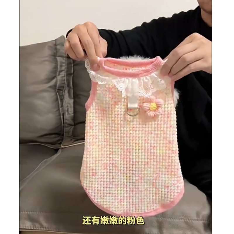 Nueva primavera y verano de hadas perros y gatos ropa de mascotas Teddy Bear hermoso chaleco cómodo para la piel puede tracción