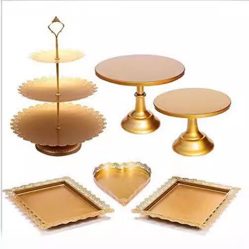 Platos de pastel de frutas de hierro forjado europeos postres de boda platos de platos fríos