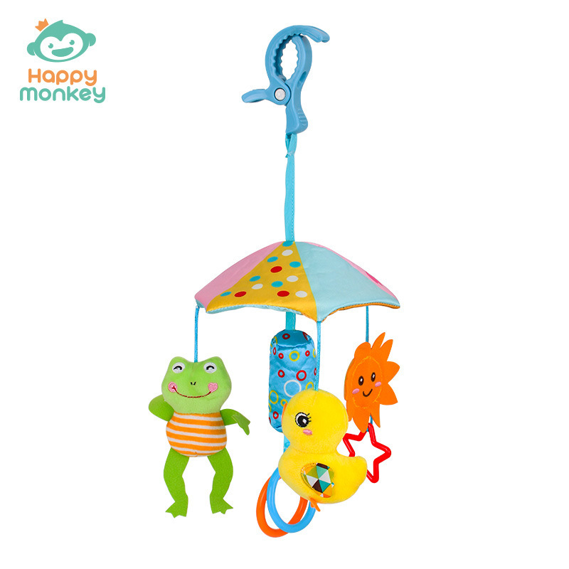 Happymonkey música del bebé cama giratoria colgante cochecito animal colgante 0-1 años sonajero cama campana de juguete